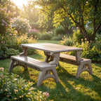 Convert Bench to Picnic Table | Space-Saving, Weather-Resistant